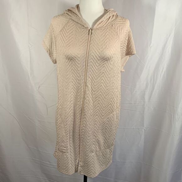 Jordan Taylor Cream Zip-Up Swim Coverup NWT - Picture 1 of 7